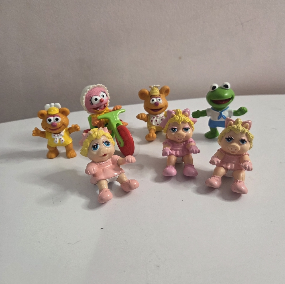 1986 Muppet Babies McDonald's Happy Meal Toys Vintage Kermit,Miss Piggy,& Fozzie